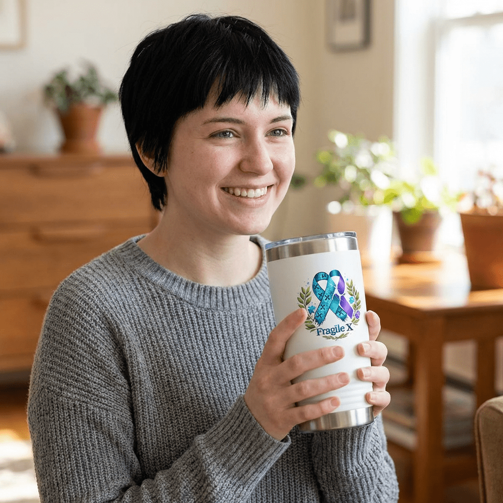 20oz Insulated Tumbler — Fragile X Awareness Ribbon Design - Monette McFadden