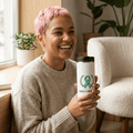Fragile X Awareness 24oz Thermal Tumbler — Mint Ribbon Travel Mug - Monette McFadden