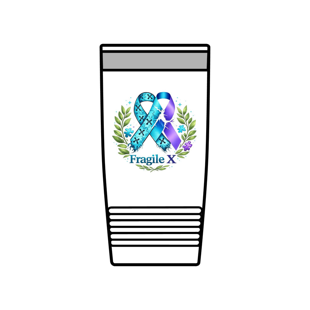 20oz Insulated Tumbler — Fragile X Awareness Ribbon Design - Monette McFadden